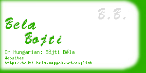 bela bojti business card
